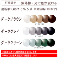 3800円 サングラス EV005 C-2 52□21-143 / 度付きサングラス 7000円 偏光・調光・可視調光も選べる