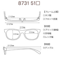 花粉防止メガネ【スモールサイズ】1500円 度付対応可+2800円~ 8731 51□15-125 C-01 ブラック SQUACY-STYLE スカッシースタイル