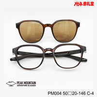 レンズ付11800円 ワンタッチサングラス PEAK MOUNTAIN ピークマウンテン PM004 50□20-146 C-4 偏光レンズ