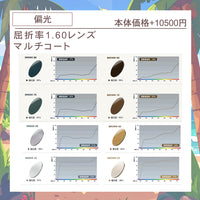 サングラス度付き変更オプション【通常カラー・偏光・調光・可視光調光も選べる】