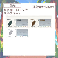 サングラス度付き変更オプション【通常カラー・偏光・調光・可視光調光も選べる】